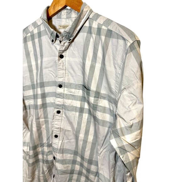 Burberry Brit Men’s Grey/Green Oversized Check Button-Down Shirt XL - Picture 3 of 8